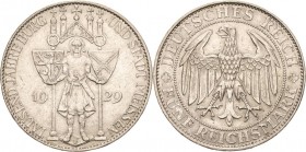 Gedenkausgaben
 5 Reichsmark 1929 E Meißen Jaeger 339 Kl. Kratzer, sehr schön-vorzüglich