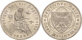 Gedenkausgaben
 3 Reichsmark 1930 J Vogelweide Jaeger 344 Kl. Kratzer, vorzüglich-Stempelglanz