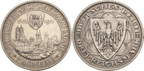 Gedenkausgaben
 3 Reichsmark 1931 A Magdeburg Jaeger 347 Vorzüglich/vorzüglich-Stempelglanz