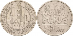 Ausgaben des Freistaates
 5 Gulden 1923. Marienkirche Jaeger D 9 Sehr schön+