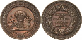 Anhalt-Orte
Bernburg Bronzemedaille 1888 (unsigniert) Ehrenpreis des Landwirtschaftlichen Vereins für die Landwirtschaftliche Ausstellung zu Bernburg...