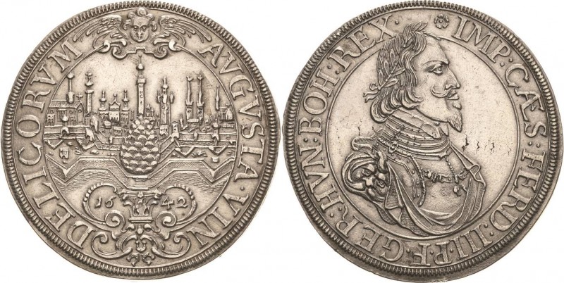 Augsburg-Stadt
 Taler 1642. Mit Titel und Porträt Ferdinand III. Stadtansicht F...