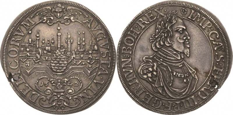 Augsburg-Stadt
 Taler 1642. Mit Titel und Porträt Ferdinand III. Stadtansicht F...