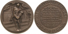 Augsburg-Stadt
 Bronzegussmedaille o.J. (verliehen 1919-1933) (unsigniert) Prämie für 25-jährige treue Dienste bei der Freiwilligen Feuerwehr. Feuerw...