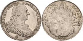 Bayern
Karl Theodor 1777-1799 Taler 1778, München Madonna. Mit Signatur H.ST Hahn 345 Beierlein 2355 Davenport 1964 Revers min. justiert, vorzüglich...