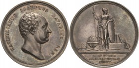 Bayern
Maximilian I. Joseph 1806-1825 Silbermedaille o.J. (J. Losch) Prämie für Studenten. Kopf nach rechts / Minerva mit Schild und Lanze steht von ...