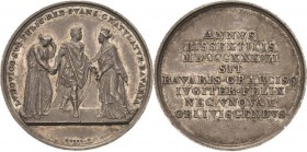 Bayern
Ludwig I. 1825-1848 Silbermedaille 1836 (Neuss) Auf seine Rückkehr aus Griechenland. König zwischen trauernder Hellas und ihn begrüßender Bava...