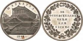 Bayern
Ludwig I. 1825-1848 Zinnmedaille mit Kupferstift 1842 (C. Rabausch/J.J. Neuss) Auf die Eröffnung der Walhalla. Ansicht der Walhalla / 5 Zeilen...