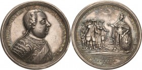 Brandenburg-Preußen
Friedrich Wilhelm I., der Soldatenkönig 1713-1740 Silbermedaille 1732 (P.P. Werner) Auf die Aufnahme der Salzburger Emigranten. B...