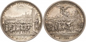 Brandenburg-Preußen
Friedrich Wilhelm I., der Soldatenkönig 1713-1740 Silbermedaille 1732. Auf die Aufnahme der Salzburger Emigranten. Aus Gebirgsgeg...