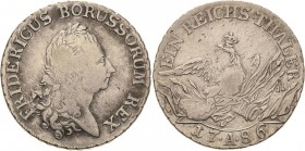 Brandenburg-Preußen
Friedrich II., der Große 1740-1786 Taler 1786, A-Berlin Sterbetaler Olding 70 Anm. Kluge 124 v. Schrötter 473 Davenport 2590 Fast...