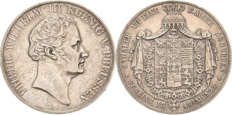 Brandenburg-Preußen
Friedrich Wilhelm III. 1797-1840 Doppeltaler 1840, A-Berlin...