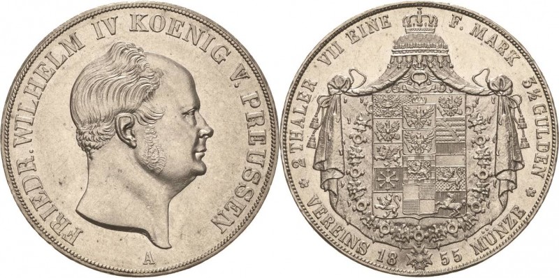 Brandenburg-Preußen
Friedrich Wilhelm IV. 1840-1861 Doppeltaler 1855, A-Berlin ...