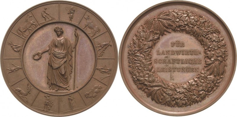 Brandenburg-Preußen
Wilhelm I. 1861-1888 Bronzemedaille o.J. (Loos) Für landwir...