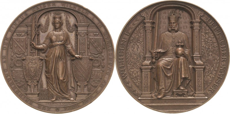 Brandenburg-Preußen
Wilhelm I. 1861-1888 Bronzemedaille 1877 (K. Schwenzer) Sei...