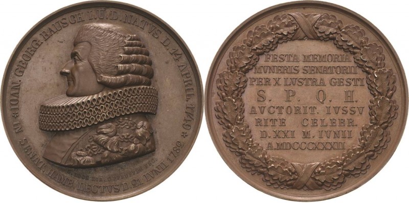 Hamburg
 Bronzemedaille 1832 (Ch.C. Pfeuffer) 50-jähriges Amtsjubiläum des Sena...