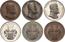 Henneberg, Grafschaft
Medaillen Silber-, Bronze- und Zinnmedaille 1844 (Tubold Höfling) 300 Jahre Reformation in der gefürsteten Grafschaft Henneberg...