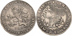 Hessen-Kassel
Wilhelm V. 1627-1637 Taler 1637, LH-Kassel Weidenbaumtaler. Mit 5 Häusern und 20-strahliger Sonne Hoffmeister 1076 Schütz 902 Davenport...