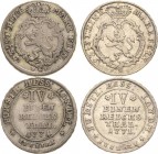 Hessen-Kassel
Friedrich II. 1760-1785 1/4 Taler 1767 und 1771, FU-Kassel Schütz 1875, 1906 2 Stück. Sehr schön-vorzüglich