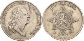 Hessen-Kassel
Friedrich II. 1760-1785 Taler 1778, BR-Kassel Sterntaler Schütz 1962 Hoffmeister 6344 Davenport 2303 Sehr schön