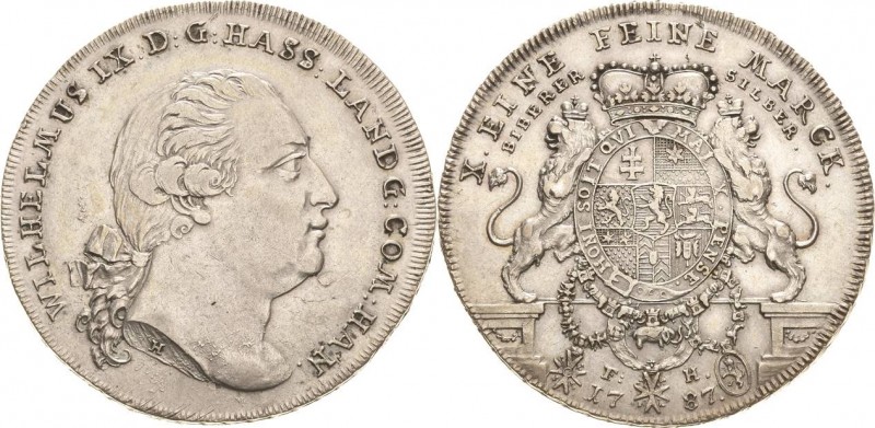 Hessen-Kassel
Wilhelm IX. 1785-1803 Taler 1787, FH-Hanau Ausbeute der Bieberer ...