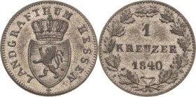 Hessen-Homburg
Philipp August Friedrich 1839-1846 1 Kreuzer 1840. Mit altem Sammlerkärtchen AKS 171 Jaeger 3 Selten. Fast vorzüglich