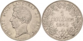 Hessen-Homburg
Philipp August Friedrich 1839-1846 Gulden 1843, Darmstadt AKS 167 Jaeger 7 Selten. Sehr schön