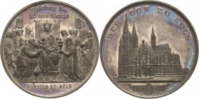 Köln-Stadt
 Silbermedaille 1880 (Drentwett) Auf die Vollendung des Domes. Ansicht des Domes von Südosten / Darstellung des Dombildes von Stephan Loch...