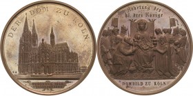 Köln-Stadt
 Bronzemedaille 1880 (Drentwett) Vollendung des Domes. Ansicht des Domes von Süden / Mitteltafel der "Anbetung der Hl. Drei Könige" von St...
