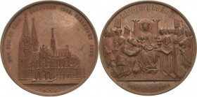 Köln-Stadt
 Bronzemedaille 1880 (Kämmerer/Drentwett) Fertigstellung des Domes. Ansicht des Domes / Altarbild der Anbetung der Könige. 50,5 mm, 47,38 ...