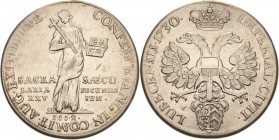 Lübeck-Stadt
 Taler 1730, JJJ-Johann Justin Jasters 200 Jahre Augsburger Konfession Behrens 193 a Davenport 2416 Slg. Whiting 405 Brozatus 1059 Anm S...