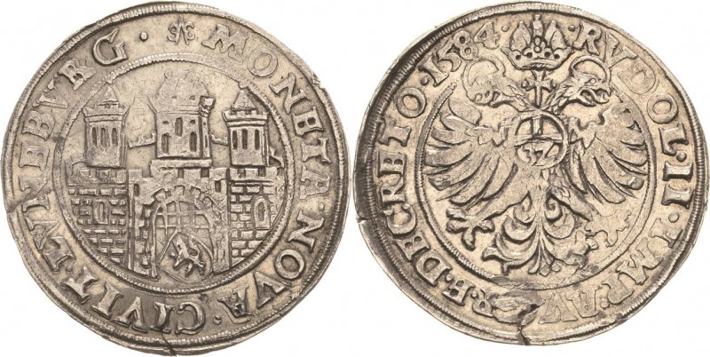 Lüneburg
 Taler 1584. Mit Titel Rudolf II. Stadtansicht Stoess 125 b Mader 302 ...