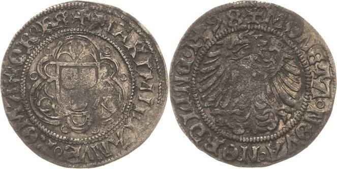 Nördlingen-Reichsmünzstätte
Philipp von Weinsberg 1469-1503 1/2 Schilling 1498....