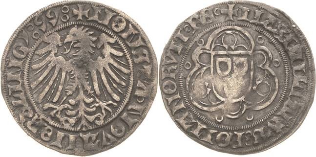 Nördlingen-Reichsmünzstätte
Philipp von Weinsberg 1469-1503 1/2 Schilling 1499....