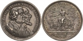 Nürnberg
 Silbermedaille 1730 (Dockler) 200 Jahre Augsburger Konfession. Brustbilder Martin Luthers und Melanchthons nebeneinander nach rechts / Chri...