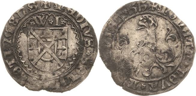 Öttingen
Wolfgang und Joachim 1477-1520 1/2 Schilling 1513. Löffelholz 28 var L...