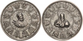 Osnabrück-Bistum
Sedisvakanz 1761 Silbermedaille 1761. Brustbild von St. Petrus halb rechts mit Schlüssel im Wappenkranz / Brustbild Karls des Großen...