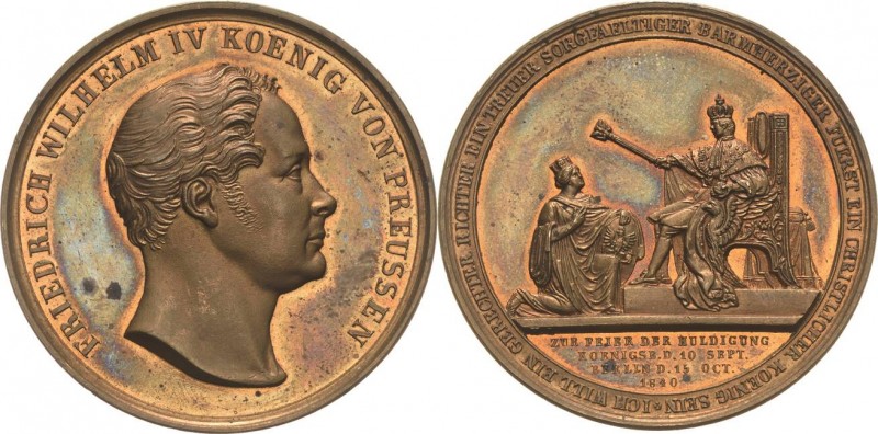 Ostpreußen
Königsberg Bronzemedaille 1840 (unsigniert) Huldigungsfeier in König...