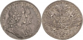 Pfalz-Kurlinie
Karl Philipp 1716-1742 Taler 1740, Mannheim Auf das Vikariat. Gemeinschaftsprägung mit Karl Albert von Bayern. Slg. Noss 369 Slg. Memm...