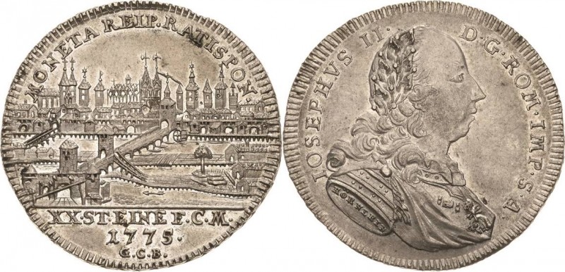 Regensburg-Stadt
 1/2 Taler 1775, GCB-Georg Christoph Busch Stadtansicht. Mit T...