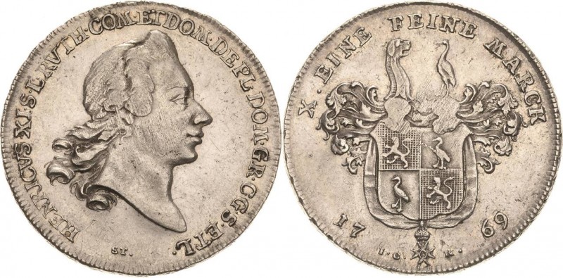 Reuss-Ältere Linie - Obergreiz
Heinrich XI. 1723-1800 Taler 1769, ICK-Saalfeld ...