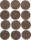 Reuss-Ältere Linie - Obergreiz
Heinrich XIII. 1800-1817 3 Pfennige 1805. Heinrich XIX. 1817-1836 3 Pfennige 1821, 1822, 1826, 1827, 1832 AKS -, 10 Ja...