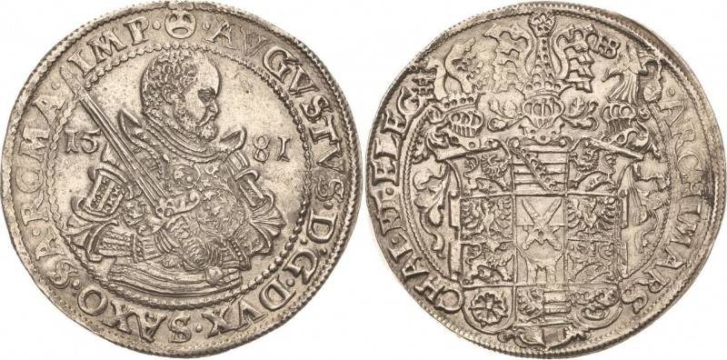 Sachsen-Kurlinie ab 1547 (Albertiner)
August 1553-1586 Taler 1581, HB-Dresden K...