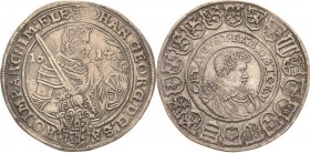 Sachsen-Kurlinie ab 1547 (Albertiner)
Johann Georg I. und August 1611-1615 Taler 1614, Schwan-Dresden C/K 13 Schnee 786 Davenport 7573 Sehr schön