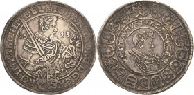 Sachsen-Kurlinie ab 1547 (Albertiner)
Johann Georg I. und August 1611-1615 Taler 1615, Schwan-Dresden C/K 13 Schnee 786 Davenport 7573 Sehr schön
