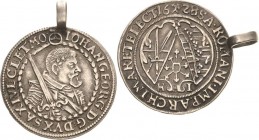Sachsen-Kurlinie ab 1547 (Albertiner)
Johann Georg I. (1611-) 1615-1656 1/8 Taler 1630, HI-Dresden Mit stärkerem Blütenkreis im Avers. Am alten Henke...