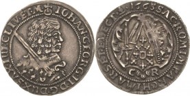 Sachsen-Kurlinie ab 1547 (Albertiner)
Johann Georg II. 1656-1680 1/8 Taler 1665, CR-Dresden C/K 431 Kohl 248 Attraktives Exemplar. Vorzüglich
