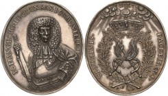 Sachsen-Kurlinie ab 1547 (Albertiner)
Johann Georg II. 1656-1680 Ovale Silbermedaille 1677 (M. H. Omeis) Auf seine Neutralität im Krieg gegen Frankre...