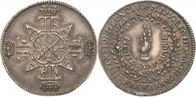 Sachsen-Kurlinie ab 1547 (Albertiner)
Friedrich August I., der Starke 1694-1733 Silbermedaille 1694 (unsigniert) Huldigung in Dresden. Vier gekrönte ...