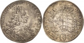 Sachsen-Kurlinie ab 1547 (Albertiner)
Friedrich August I., der Starke 1694-1733 2/3 Taler 1697, EPH-Leipzig Kahnt 113 Davenport 818 Kohl 360 Fast vor...